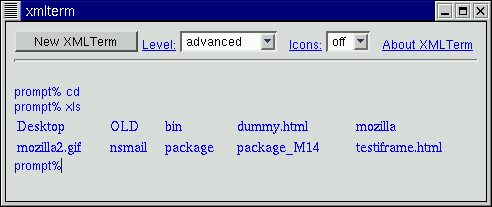 Figure 1 - Directory listing, with Icons style off