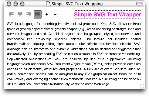 Screenshot of the Simple SVG Text Wrapper