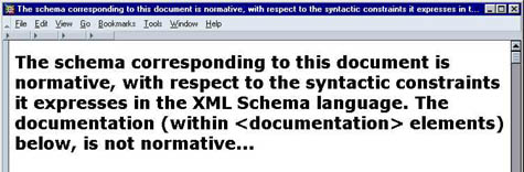 xsd2html: a schema's first xs:documentation element