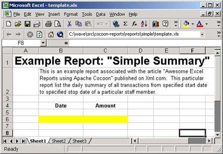 Simple Example Report Template in Excel