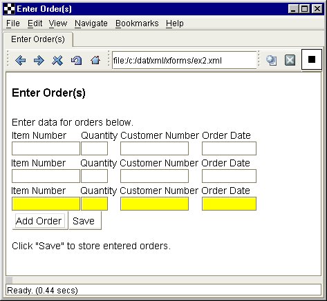 XSmiles  display of ex2order.xml after adding two order rows