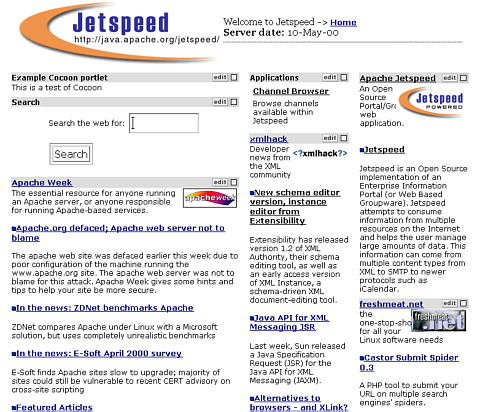 Default Jetspeed Home Page
