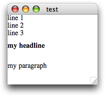 Screenshot of a JEditorPane incorrectly displaying HTML with an extra line break